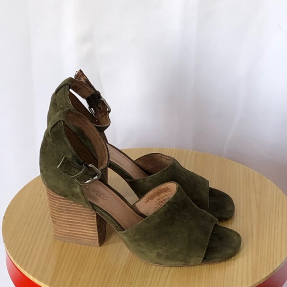 🔴SOLD🔴Madewell Alena green suede sandals sz 7.5 - Picture 2 of 6